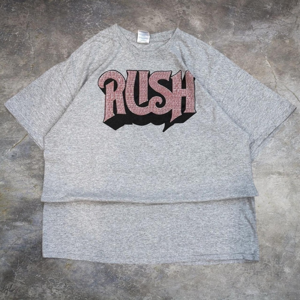 Rush Band Blah Blah Grey Graphic Tee Men's Size XL Funny Music Logo T-Shirt